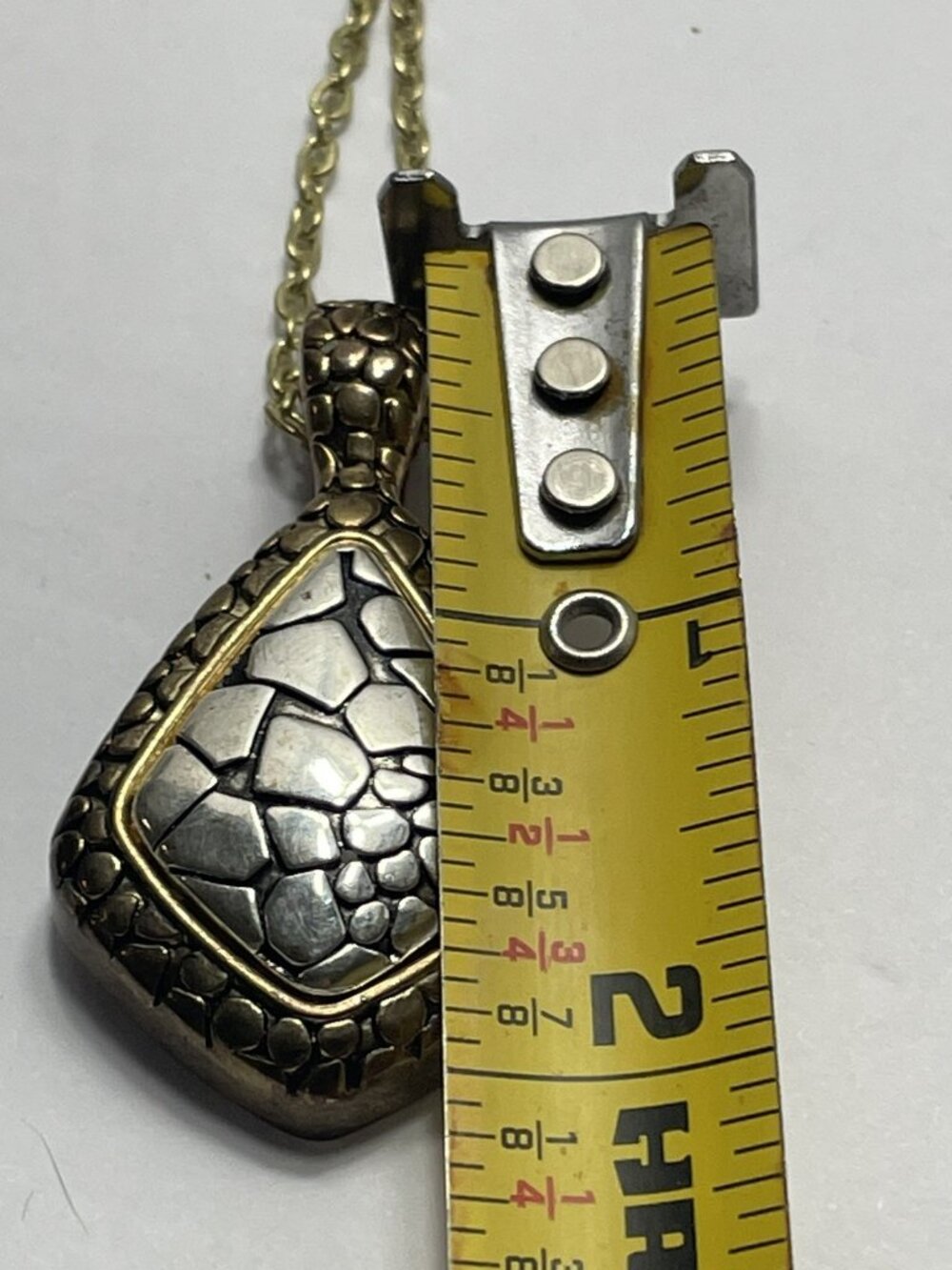 Premier Designs Salisbury 4300 Pendant Silver Tone Antiqued Gold Magnetic Bail - Picture 7 of 7